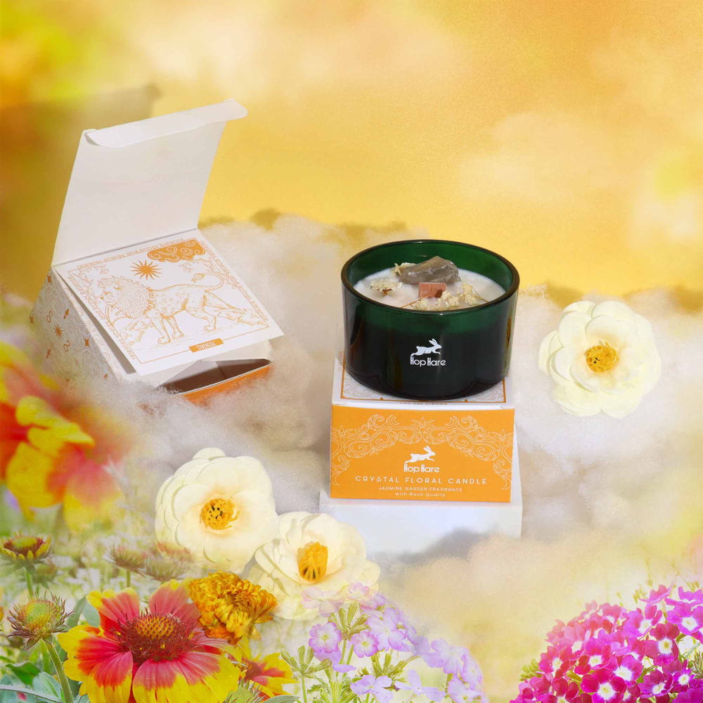 Hop Hare Crystal Magic Flower Candle - the Lion 1