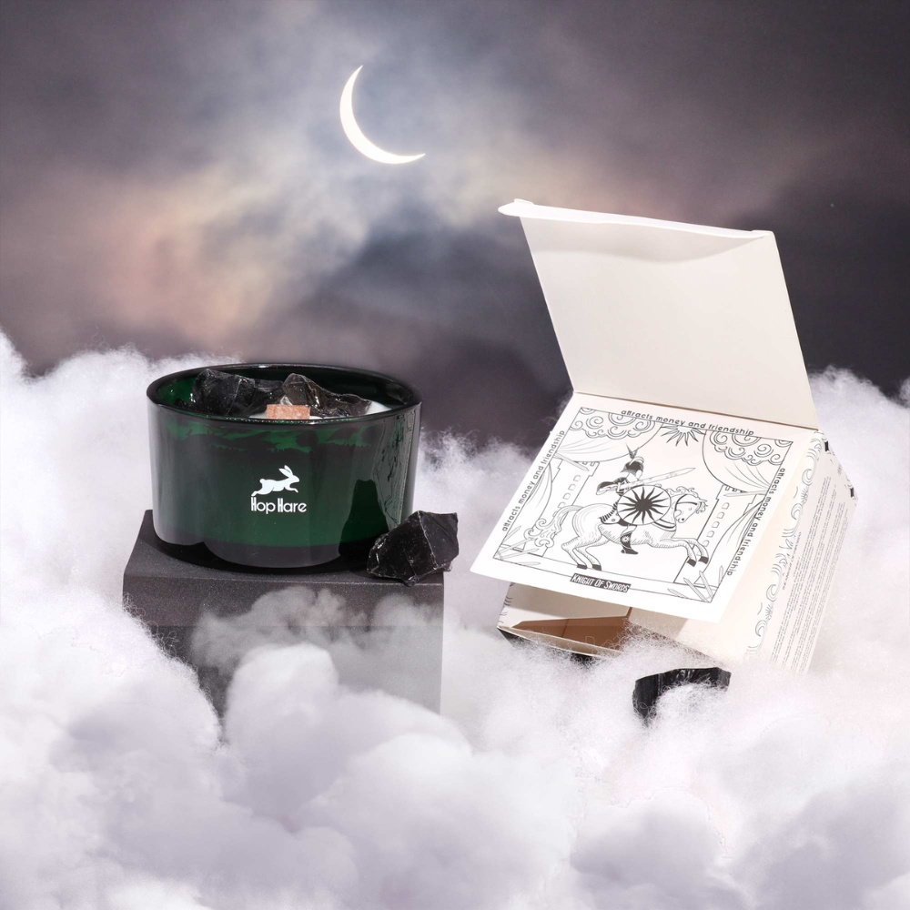 Hop Hare Crystal Magic Flower Candle - the Knight of Swords 3