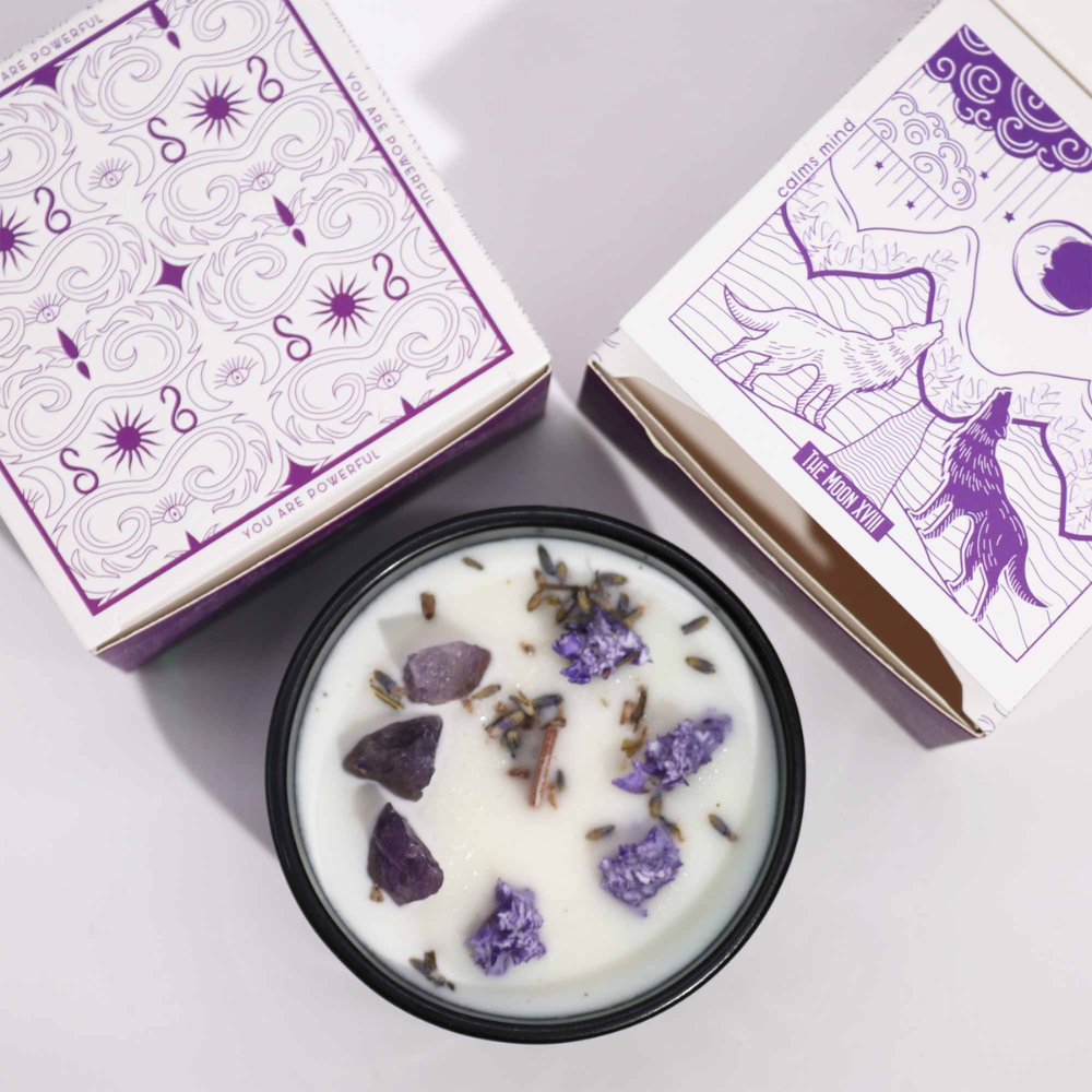 Hop Hare Crystal Magic Flower Candle - the Moon 2