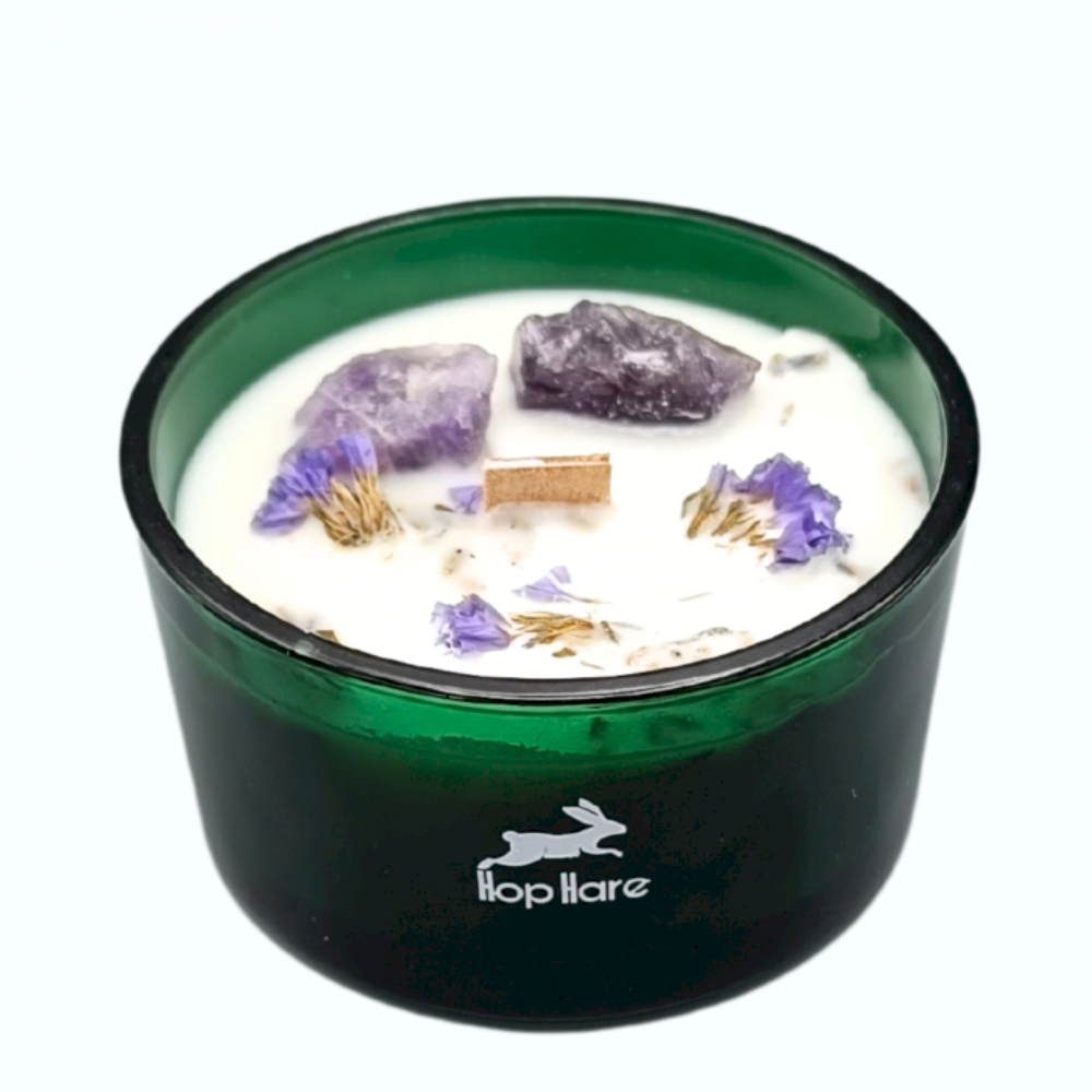 Hop Hare Crystal Magic Flower Candle - the Moon 5