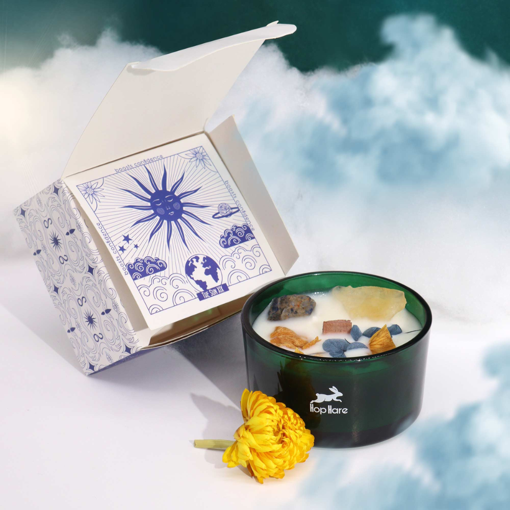 Hop Hare Crystal Magic Flower Candle - the Sun 4
