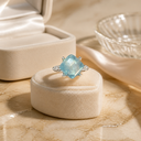 Aigue Marine - Bague cuivre plaqué acier - A