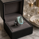 Aigue Marine - Bague cuivre plaqué acier - C