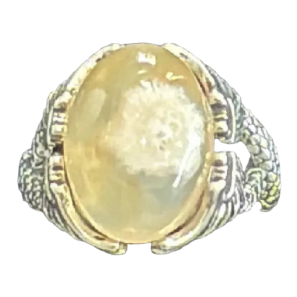 [BAG16E00-BAG-01] Bague en Agate Fleur de Cerisier (Qualité 2A) en Cuivre Plaqué Acier – Bijou de Douceur et de Réconfort (Taille Ajustable)
