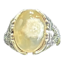 Bague en Agate Fleur de Cerisier (Qualité 2A) en Cuivre Plaqué Acier – Bijou de Douceur et de Réconfort (Taille Ajustable)